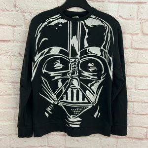 Star Wars womens top black sweatshirt long sleeves Darth Vader size M